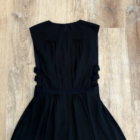 BCBGMaxazria Women's Small Classic Flowy Open Side Party Midi Black Dress Rachel - Picture 8 of 9